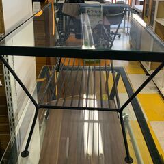 【リサイクルストアスターズ鹿大店】アイアンスチールフレーム　ガラステーブルの画像