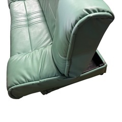 ¥0/3人掛けソファー/グリーン/ハイバック/リクライニング/の画像