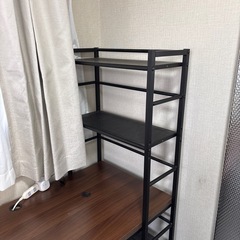 LOWYA [幅120]収納付きパソコンデスク 左右対応棚  [ハイタイプ]ウォルナットの画像