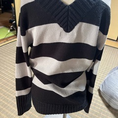ボーダーVセーターFreeサイズの画像