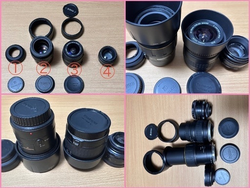 ?カメラレンズ番号 33  SIGMA TAMRON オールドレンズ マウント変換アダプター？等  計4点+付属品 まとめて   保管