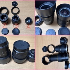 📷カメラレンズ番号 33  SIGMA TAMRON オールドレンズ マウント変換アダプター？等  計4点+付属品 まとめて   保管場所での引取りは値引きしますの画像