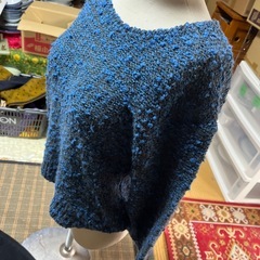 ブルー✖️グレーの混じったセーターMサイズの画像