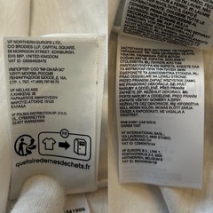 ノースフェイスTHE NORTH FACE メンズTシャツ ホワイト白ロゴ 男性用紳士肩幅　約47センチ 袖丈　約23センチ 身幅　約54センチ 着丈　約74センチの画像