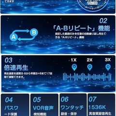 ボイスレコーダー 小型 ICレコーダー 長時間録音 液晶画面 スピーカー内蔵の画像
