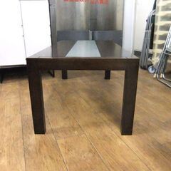 simple life テーブル 幅120奥60高46 机 センターテーブル ブラウン 茶系 ガラス 札幌市厚別区 厚別店の画像
