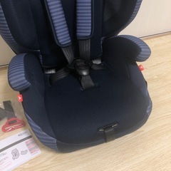 【美品】ジュニアシートグレコ シートベルト固定 エアポップ ネイビー  チャイルドシート 1歳〜の画像