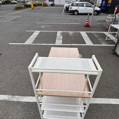 PCデスク システムデスクザッキー ラック付きデスク ホワイトxナチュラルの画像