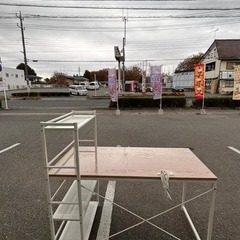 PCデスク システムデスクザッキー ラック付きデスク ホワイトxナチュラルの画像