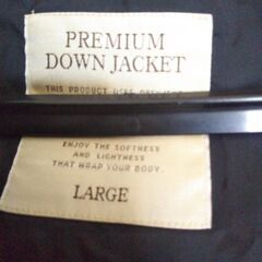 プレミアムダウンジャケット フード付Ｌ 光沢ある黒色の画像