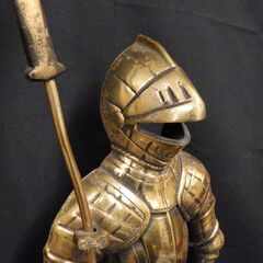 西洋甲冑 彫刻 置物 像 騎士 戦士 鎧 アーマー 中世 ローマ フランス インテリア オブジェ 置物 美術品 アンティーク ヴィンテージ 併売の画像