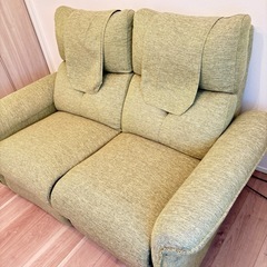 【横浜引取限定】電動ソファ　NITORI（ニトリ） 電動リクライニングソファ 2人掛け／グリーン の画像