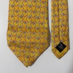 【美品】dunhill Valentino シルクネクタイ イエロー ボルドーの画像