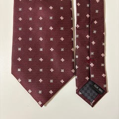 【美品】dunhill Valentino シルクネクタイ イエロー ボルドーの画像