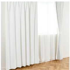 完全遮光 ホワイト カーテン 100cm x 240cm 2枚 満天カーテンの画像