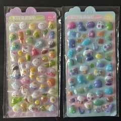 ①ボンボンドロップシール　1枚200円　立体シール　ぷくぷく3D動物シール の画像