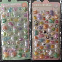 ①ボンボンドロップシール　1枚200円　立体シール　ぷくぷく3D動物シール の画像