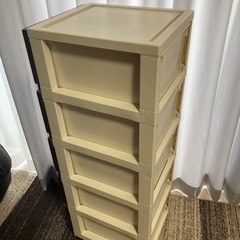 美品！お洒落な5段チェスト（ブラウン）リビング　収納　子供部屋　寝室にの画像