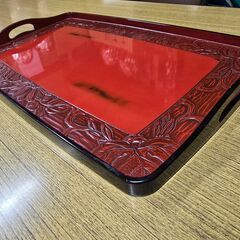 昭和レトロ 持ち手付きお盆の画像