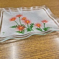 昭和レトロ ガラス角小皿② 安達瞳子デザインの画像