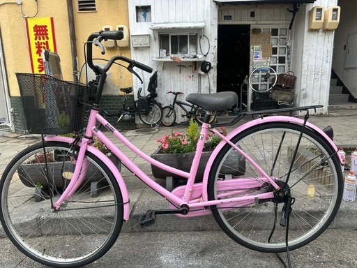 SALE30％』ママチャリ26インチライトカゴ付きピンク配達可能
