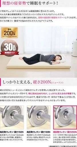 未使用品】【直接引き取り限定】クイーンサイズマット 195×160×10cm