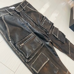 新品未使用/メンズレザーパンツ/サイズMの画像