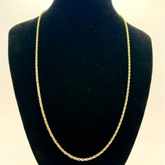 【極美品】 K18YG ツイスト ネックレス 18金 ユニセックス ジュエリー ロング チェーン 12-19の画像