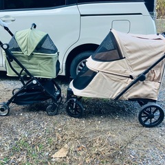 大型犬用スロープ付きペットカートの画像