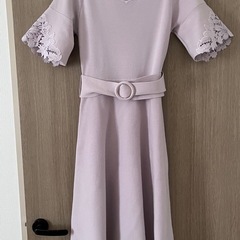 【アプワイザーリッシェ】半袖 ニットワンピース ウエストベルト【中古】 の画像