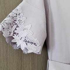 【アプワイザーリッシェ】半袖 ニットワンピース ウエストベルト【中古】 の画像