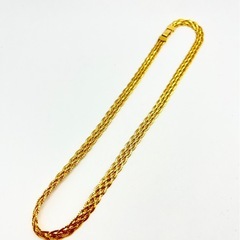 　【極美品】K18YG デザイン ネックレス 18金 イエローゴールド 編み込みの画像