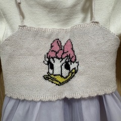 プティマイン　ディズニー　デイジー　ニットビスチェ付き長Ｔセット　80の画像