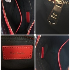 美品 Paul Smith 2way ショルダーバッグ レザー ネイビー/レッドの画像