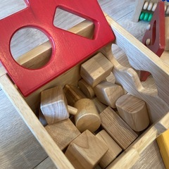 木の玩具 4点セット 積み木 型はめ 知育玩具  ニチガン ハンマートイの画像