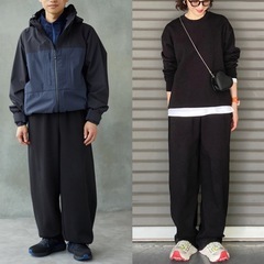 12月購入《ユニクロ》裾が絞れるスウェットワイドパンツ・黒・メンズ(レディース可)の画像