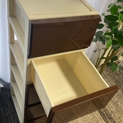美品！お洒落な5段チェスト（ブラウン）リビング　収納　子供部屋　寝室にの画像