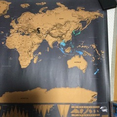 ◆無料◆世界地図　スクラッチマップ 外国製の画像