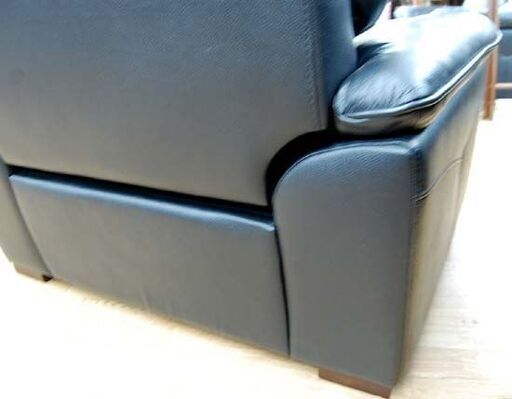 ⑥ 1人掛けソファ 幅105×奥87×高91cm 革製 ブラック