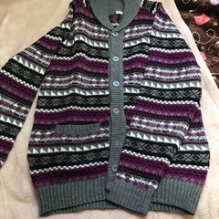 M サイズ　セシール　メンズ　カーディガン　ノルディック　グレーの画像