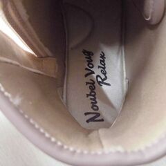 未使用保管品 ヌーベルヴォーグ リラックス ハイカットスニーカー スエード ベージュ色 23.5㎝ 星飾り レディース Noubel Voug  Relax 苫小牧西店の画像