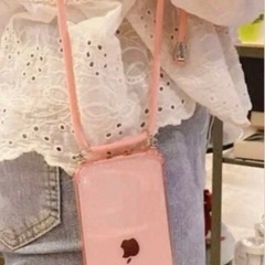 📱新品　iPhone12用ケース 　ストラップ付き　ピンク系📱の画像