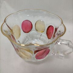【糸島市内 送料無料】曾我硝子 SOGA GLASS パーティーパンチボール セット カップ付き レードル付き 昭和レトロ レトロポップ 水玉 ドット ガラス食器 ホームパーティ デザートボウル インテリア 251219-7Yの画像