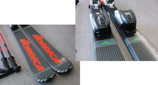 NORDICA TEAM JR ジュニアスキー 140cm ビンディング ストック 付き ブラック×レッド ノルディカ 子供用 キッズ 札幌 手稲 　