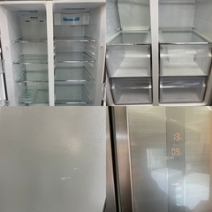 AQUA ノンフロン冷凍冷蔵庫  AQR-SBS45F(S) フレンチドア 2ドア シルバー 2018年製の画像