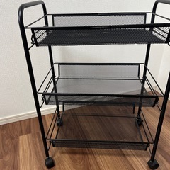 【0円】キャスター付ラック  シンプルブラックの画像