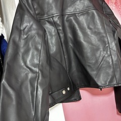 ライダースジャケット ブラック フェイクレザー の画像