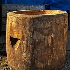 【取引成立】木製 臼 直径48cm(内径39cm)現地引き取りの画像