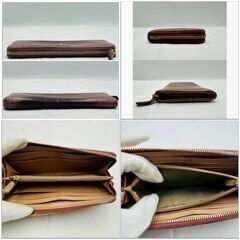 【❗️✨エレガンスなデザイン✨❗️】PRADA プラダ レザー長財布 ラウンドファスナー ブラウン ゴールドロゴ 現状品の画像