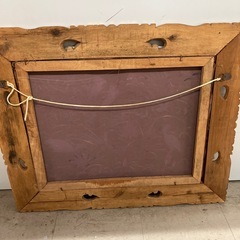 O 2512-480 バリ絵画　布絵　ブンゴセカン　池の鳥たち　中古の画像